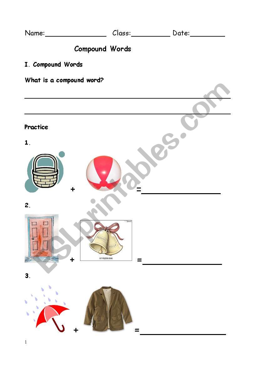 compound words worksheet