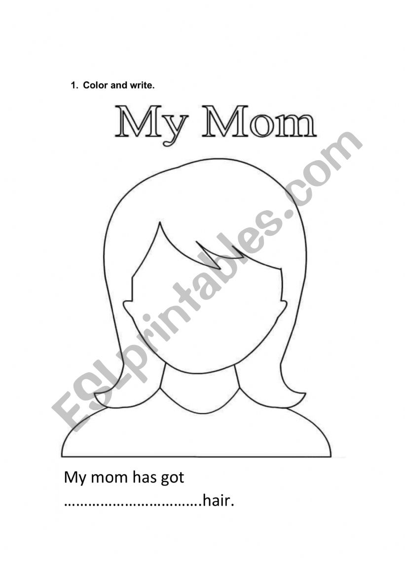 My mom worksheet worksheet