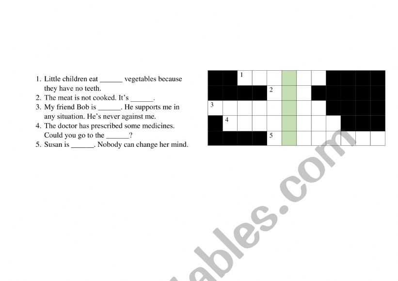 Crossword Eating habits Lead-in