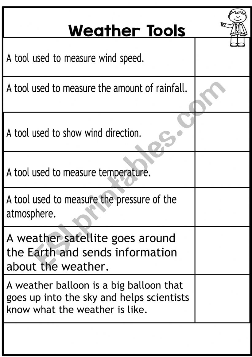 weather tools worksheet