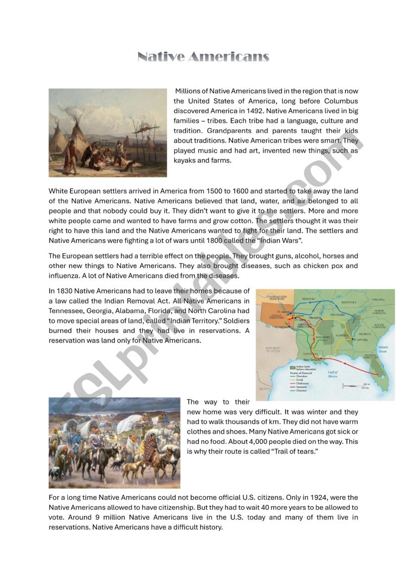 Reading_Native_Americans worksheet