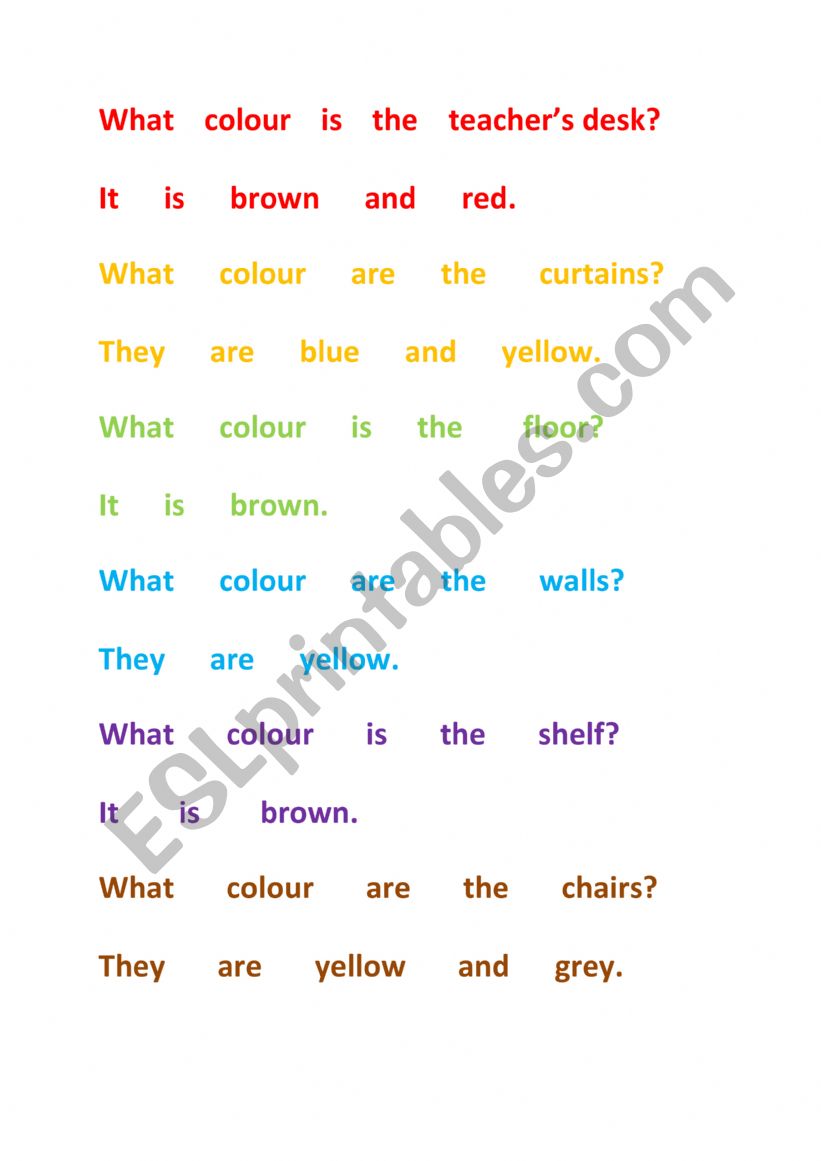 What colour is - dialogues worksheet