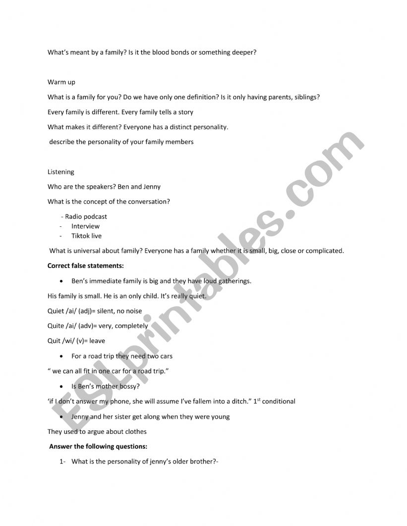 module 1 section 2  what�s meant by a family 3rd year 