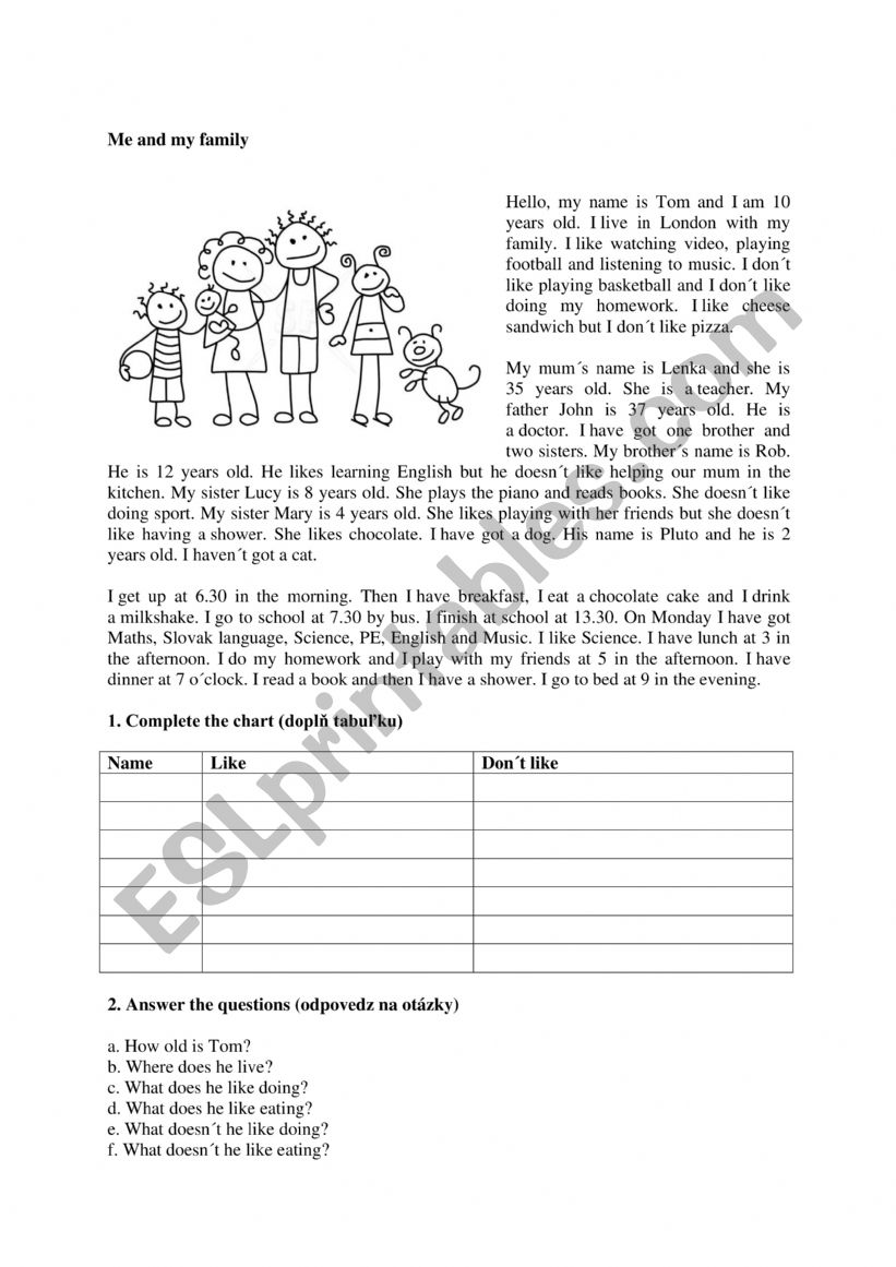 Family  worksheet