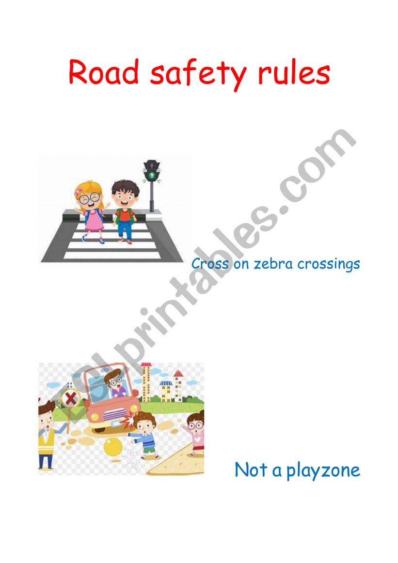 Road safety rules worksheet