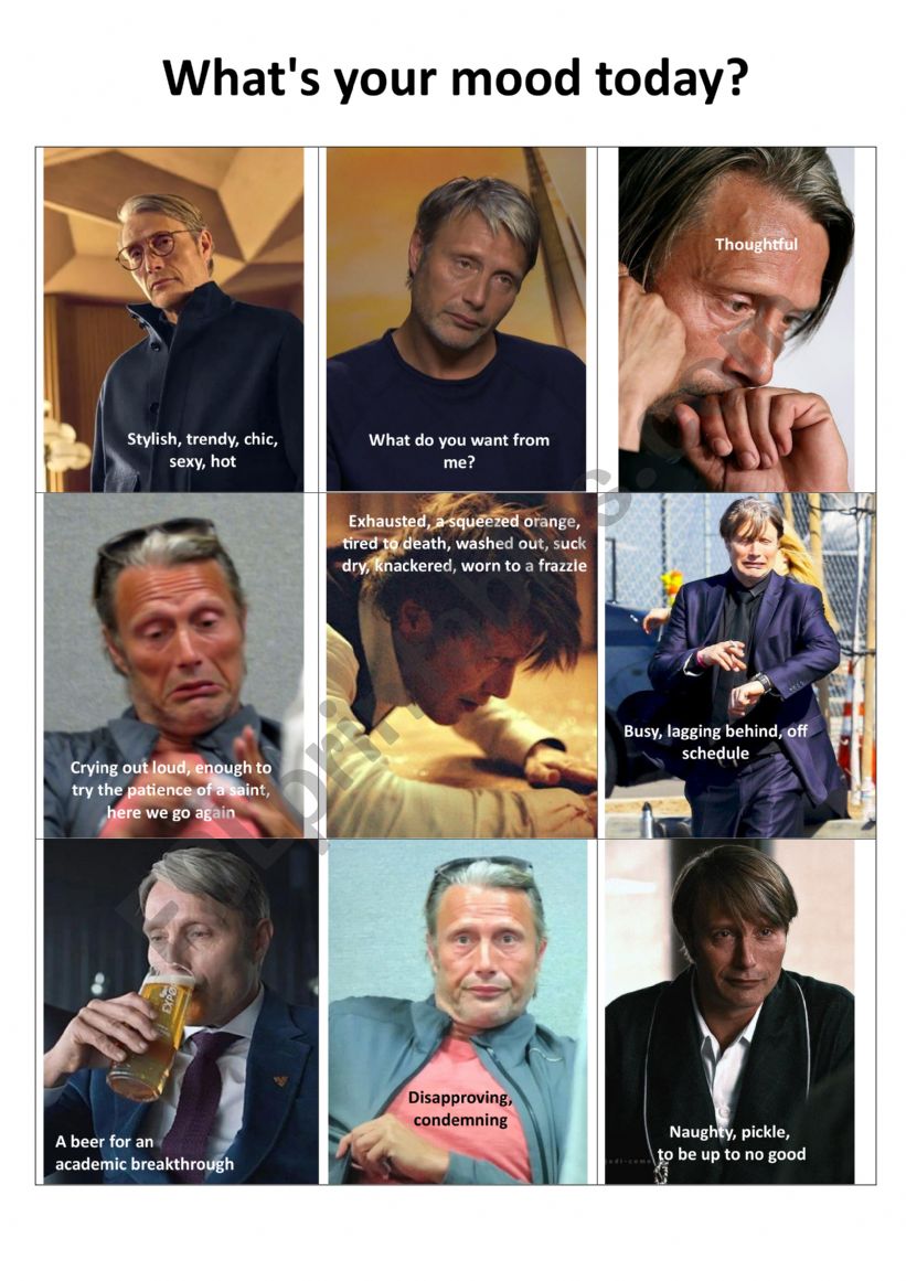 Mood with Mads Mikkelsen worksheet