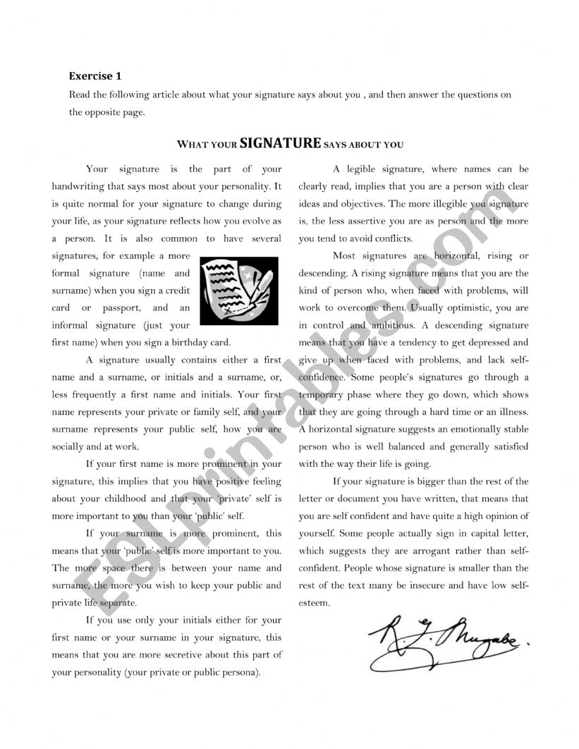 WHAT YOUR SIGNATURE SAYS ABOUT YOU