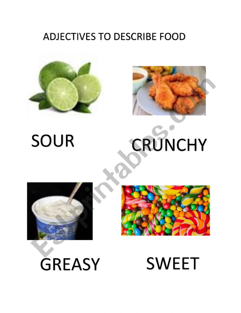 DESCRIBING FOOD worksheet