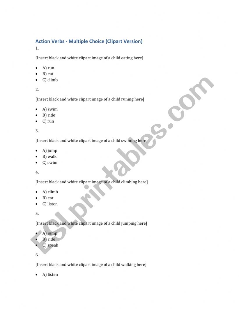multiple choice test worksheet