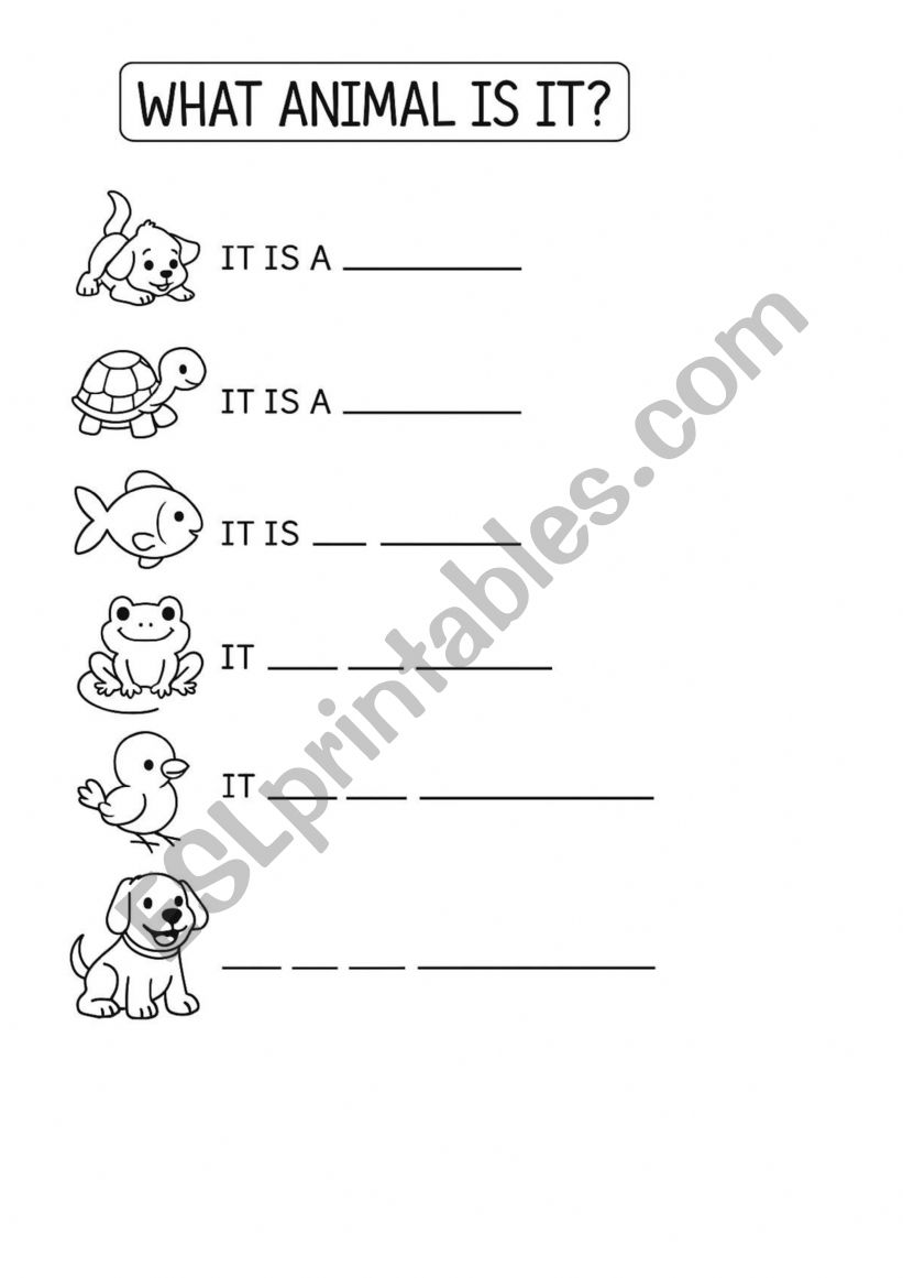 WHAT ANIMAL IS IT? worksheet