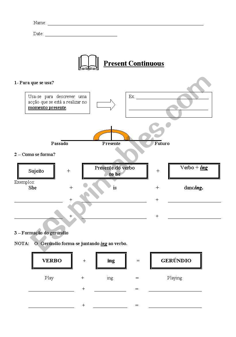 Present Continuous worksheet