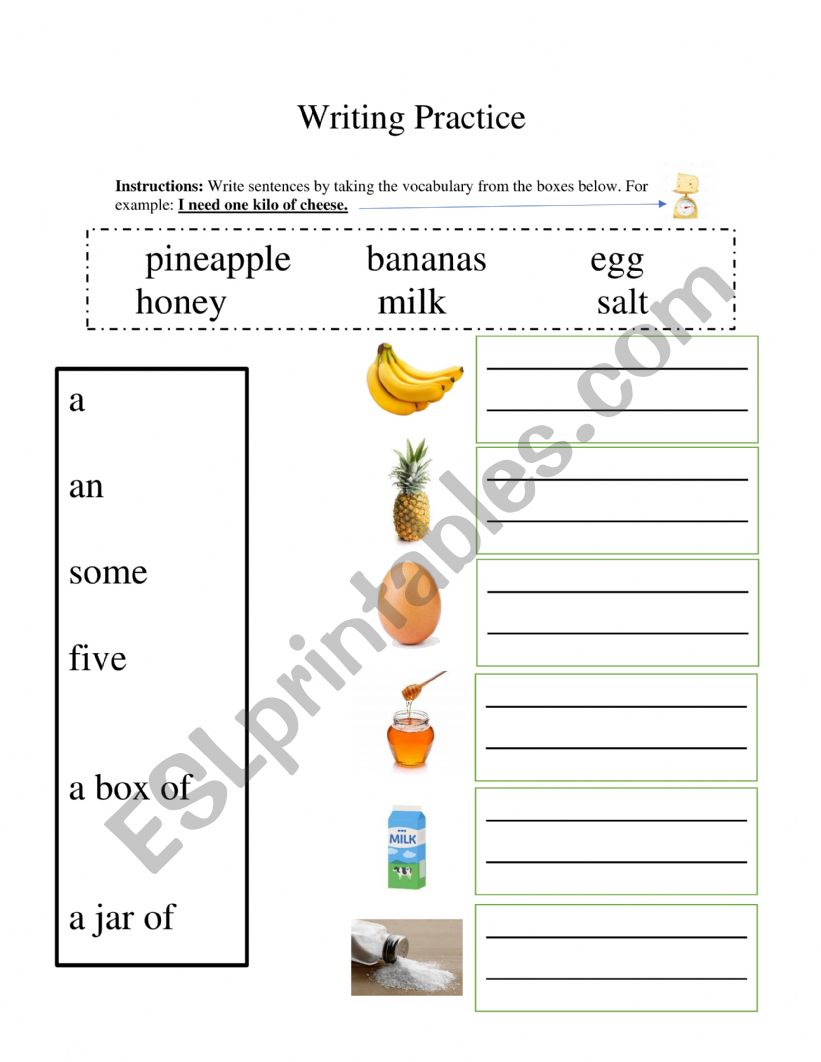 Countable and Uncountable food 