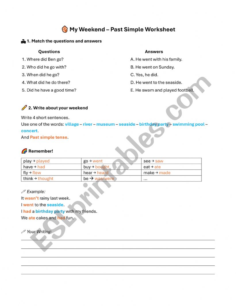 Wh-Question worksheet