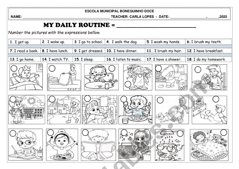 MY DAILY ROUTINE worksheet