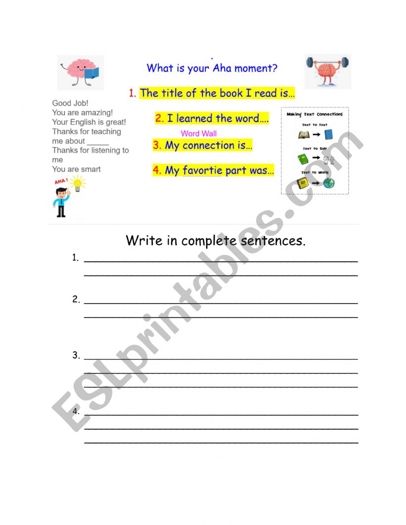 Book Talk worksheet
