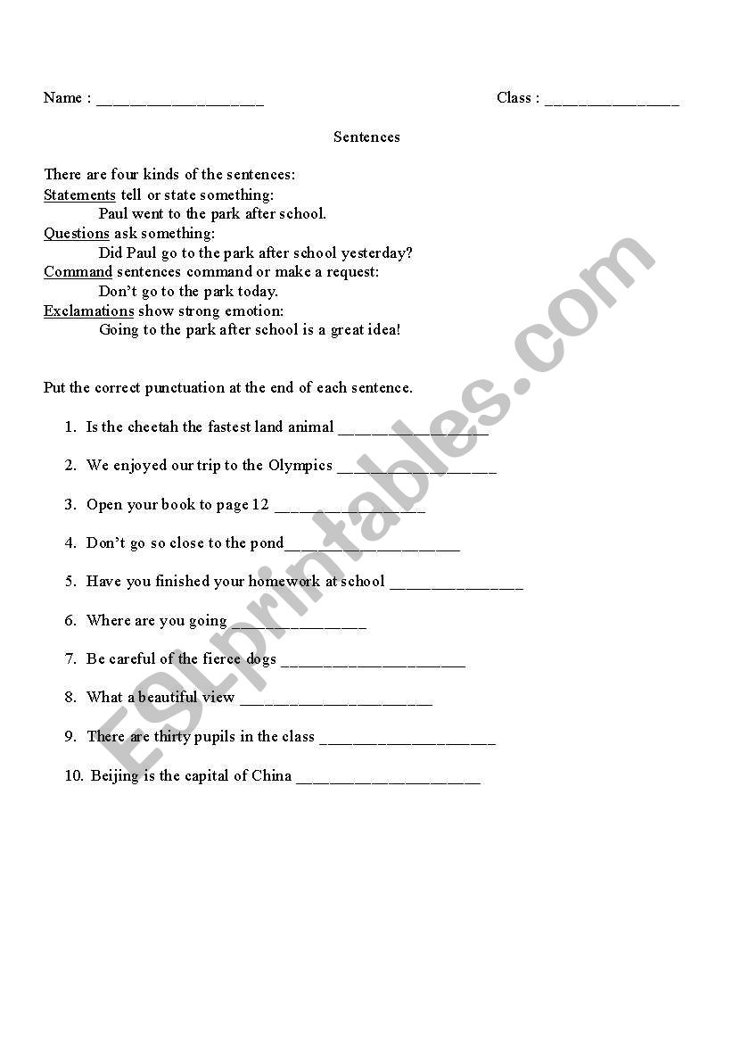 english-worksheets-kind-of-sentences