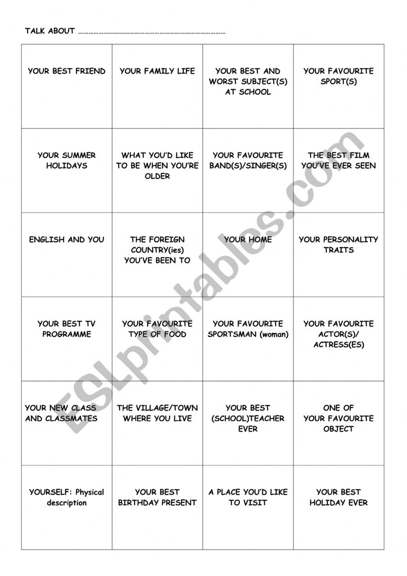 Ice Breakers Examples of Topics