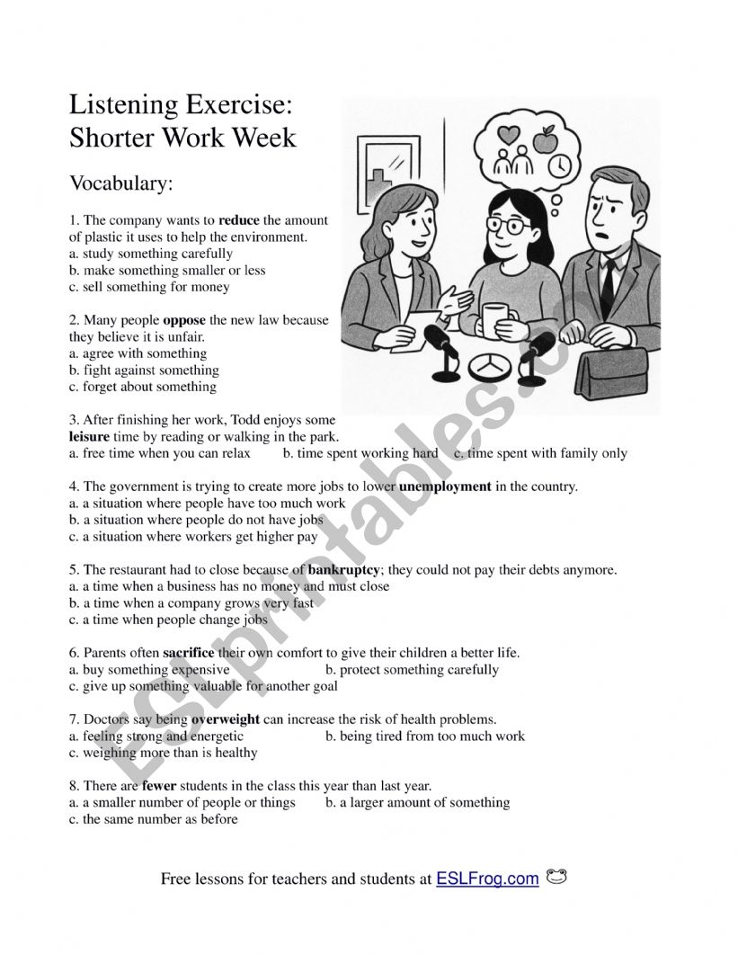 Listening Exercise: Shorter Work Week