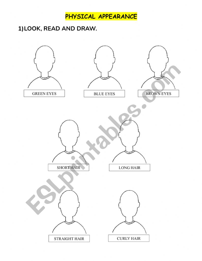 PHYSICAL APPEARANCE worksheet