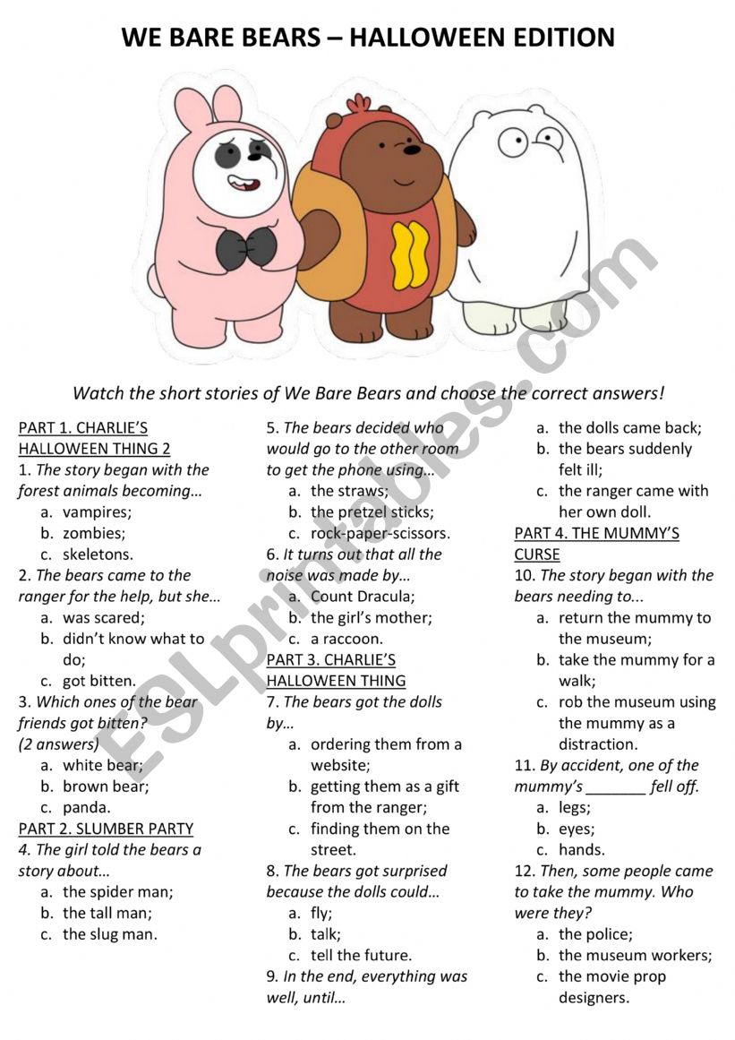 HALLOWEEN ESL Worksheet 