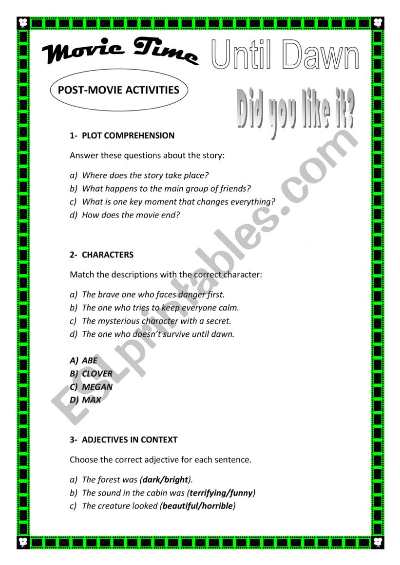 FILM: Until Dawn (2025) - Post film activities