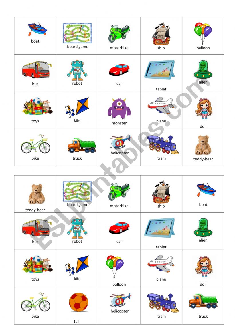 Toys+ Transport YLE STARTER worksheet