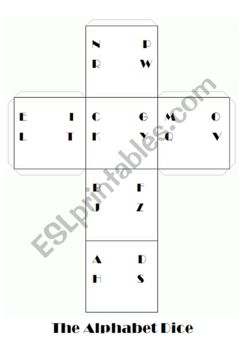 The Alphabet Dice worksheet