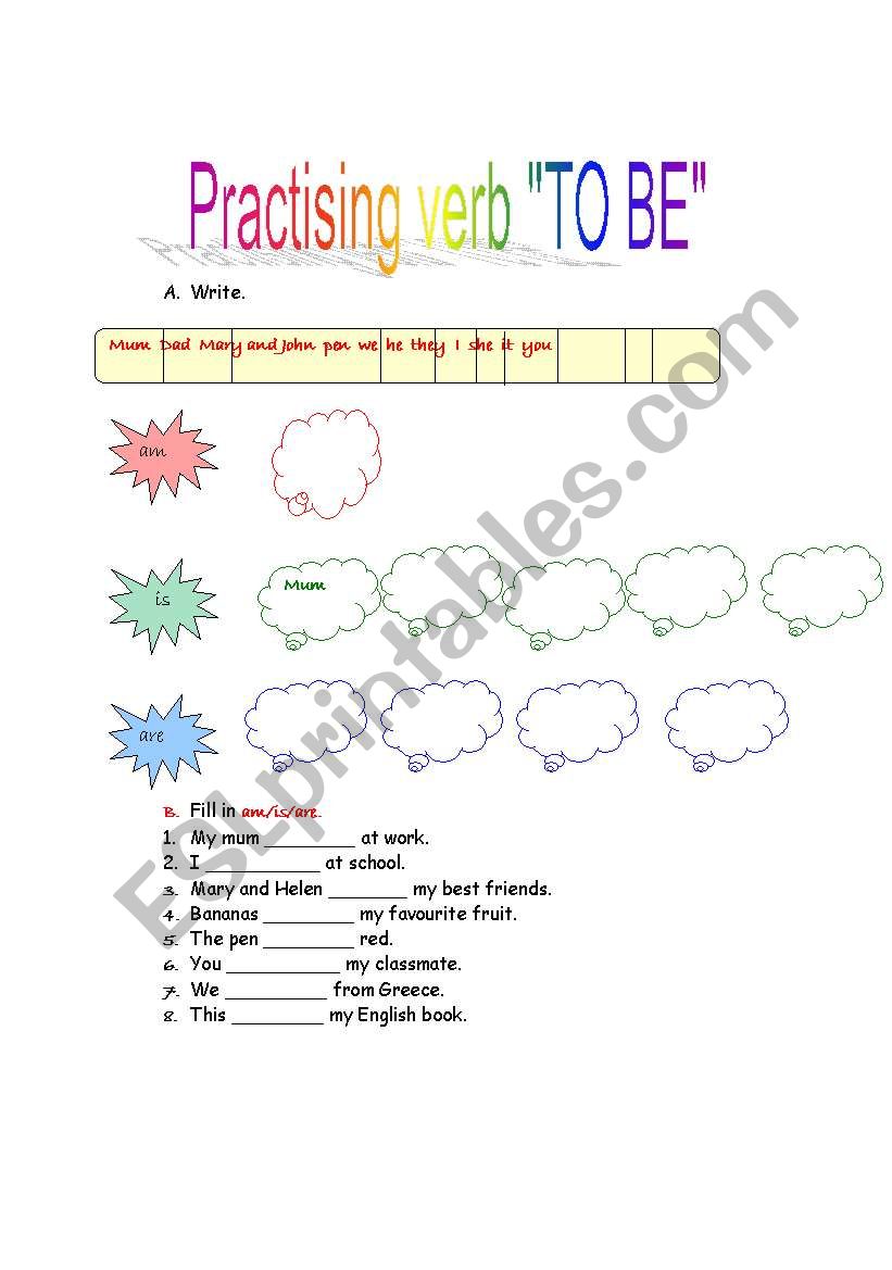 PRACTISING VERB TO BE worksheet