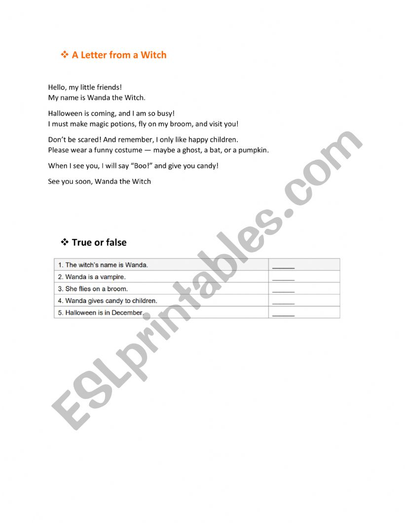 HALLOWEEN WORKSHEET worksheet