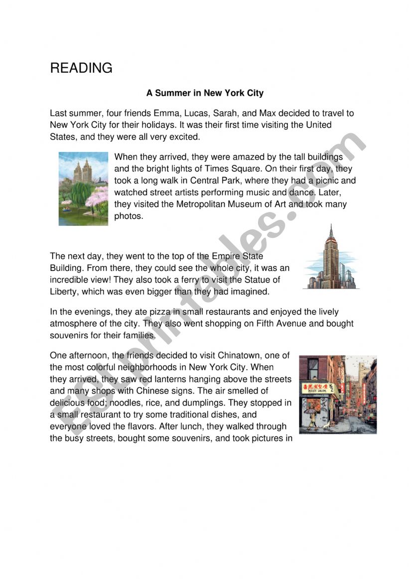 Reading / Language / Writing  worksheet