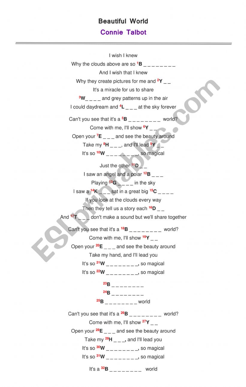 Beautiful World - Connie Talbot