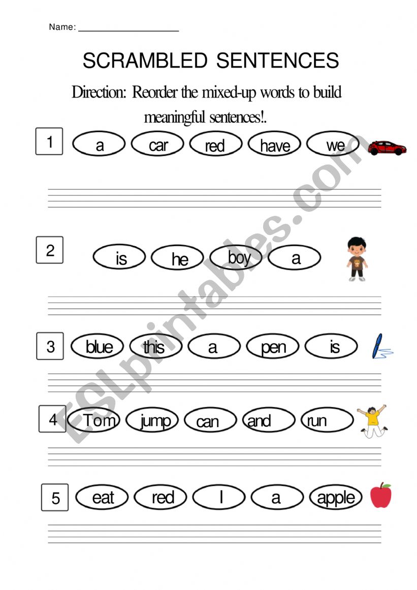 sentences worksheet