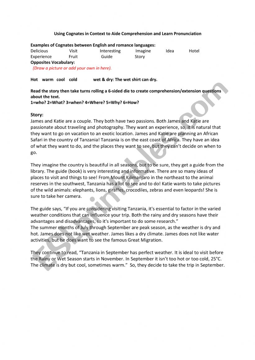 Using Cognates with Romance Language Speakers