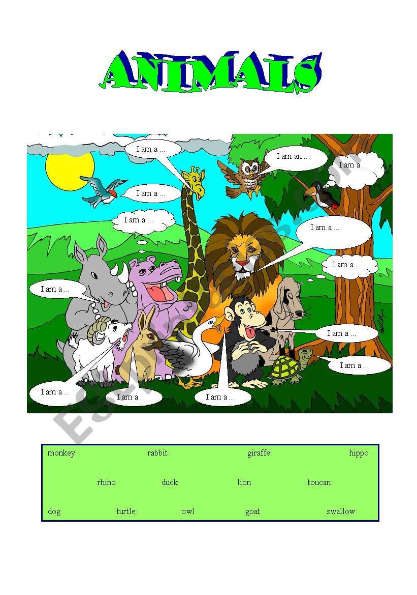 Animals - Vocabulary worksheet