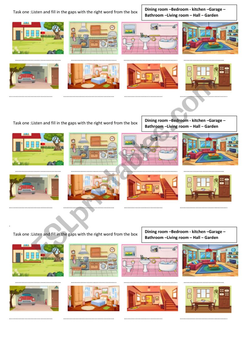 house parts worksheet