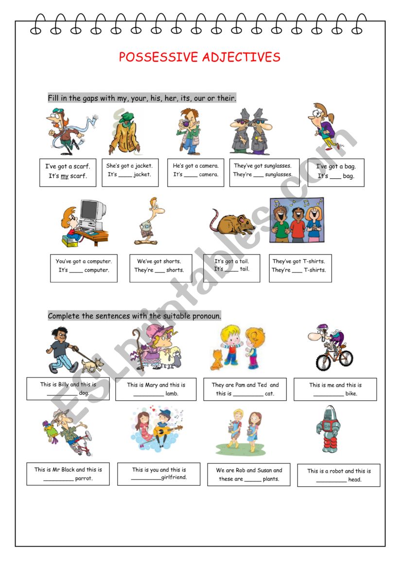 Possessive adjectives - ESL worksheet by Bouaziz84