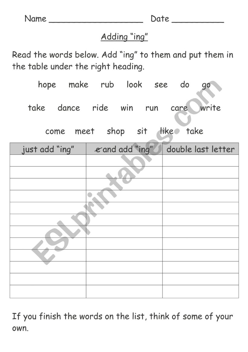 gerund worksheet