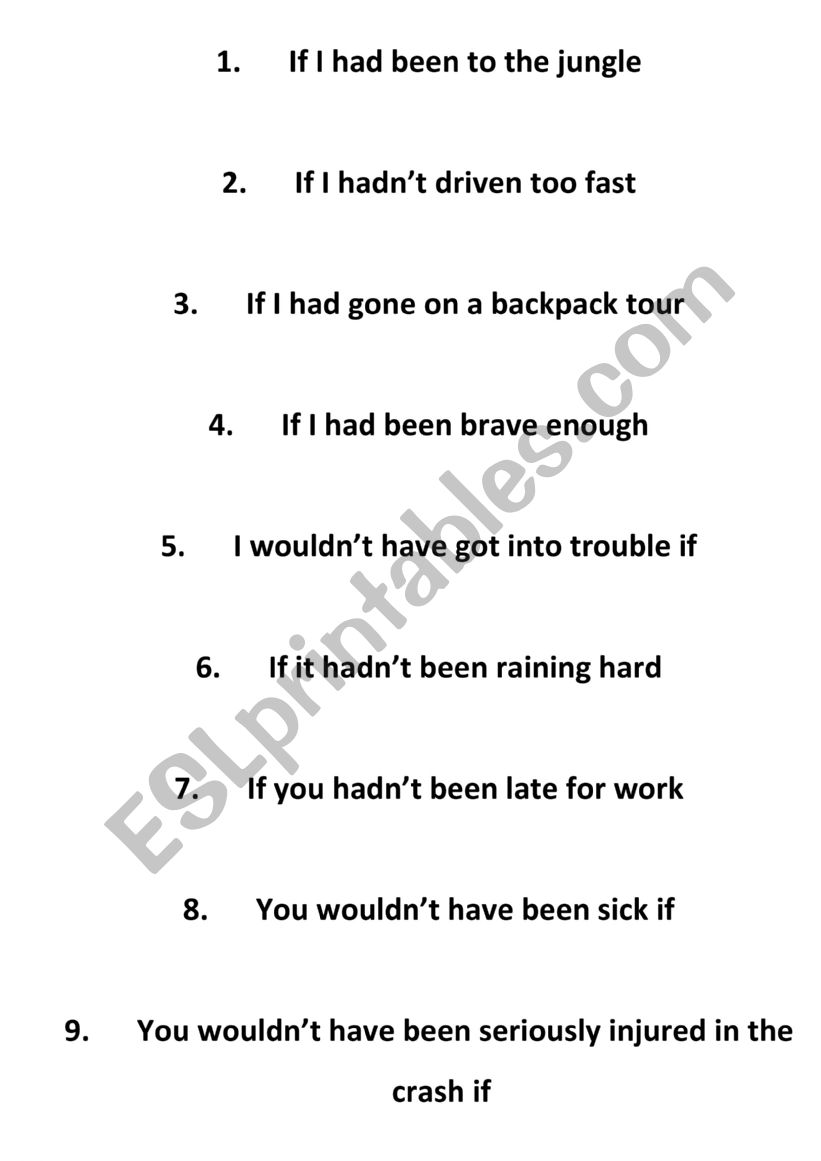 sentences to be finished - ESL worksheet by andri123
