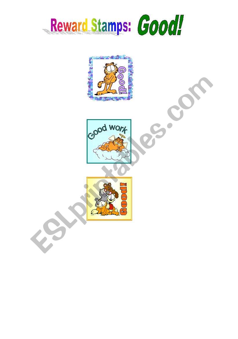 Reward stamps - Good worksheet