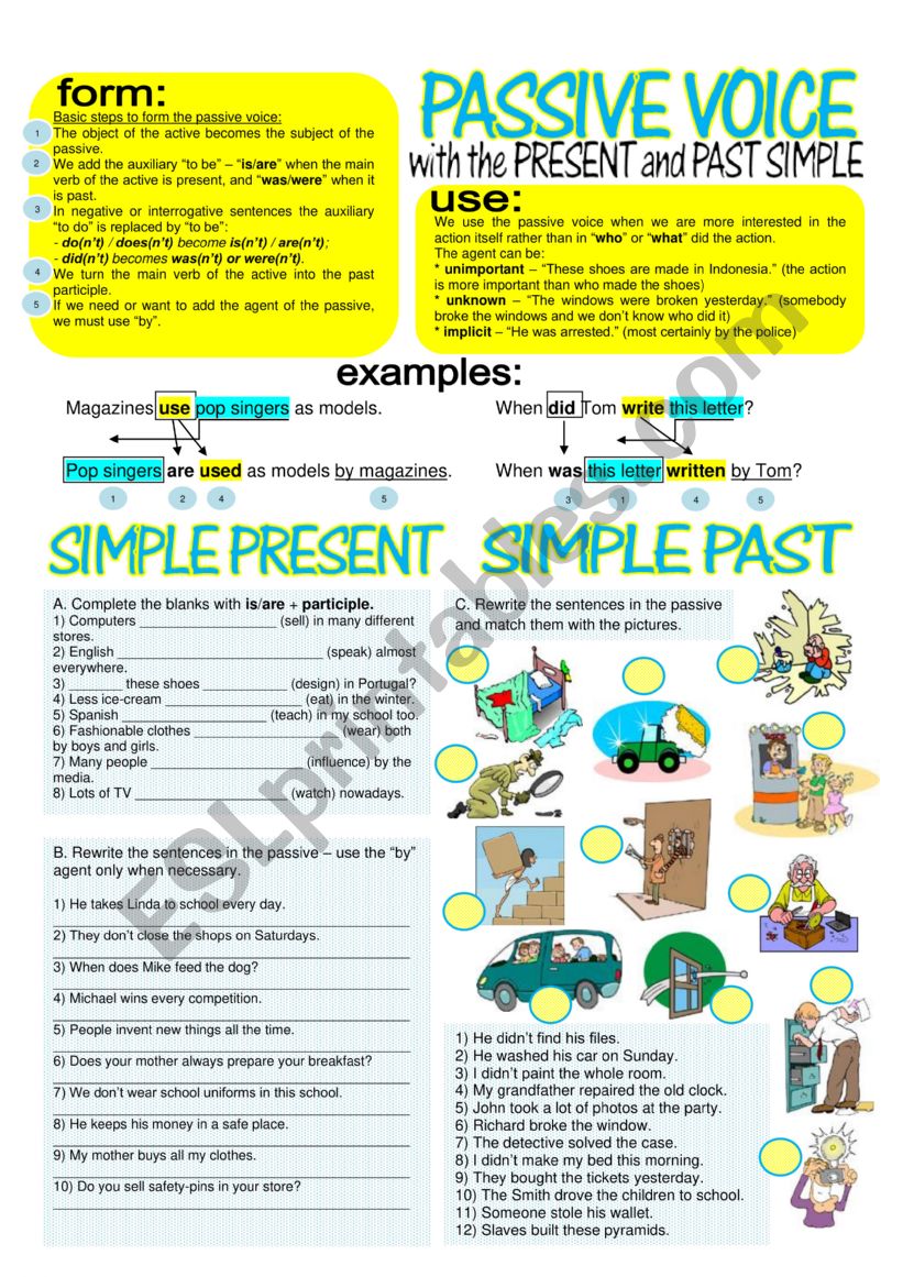 Passive voice worksheet