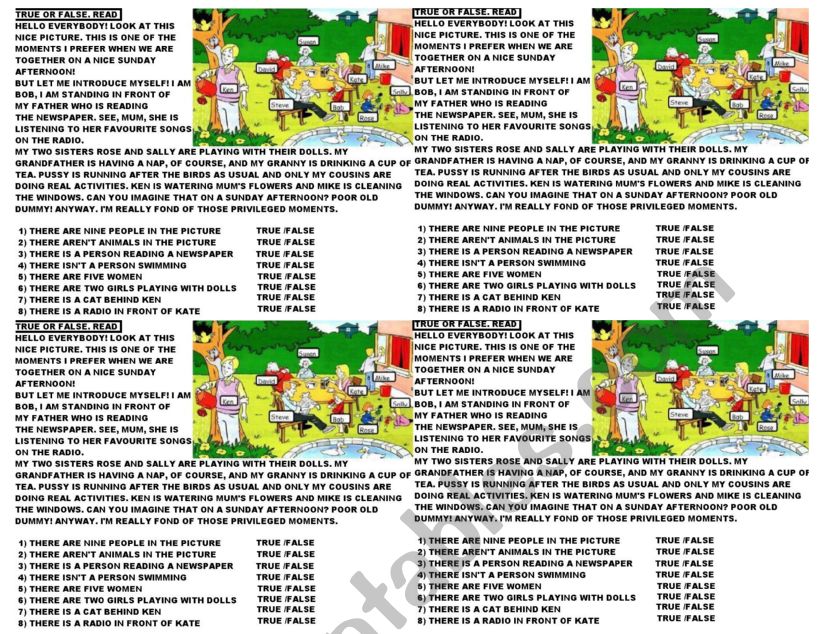  True false there is there are present continous