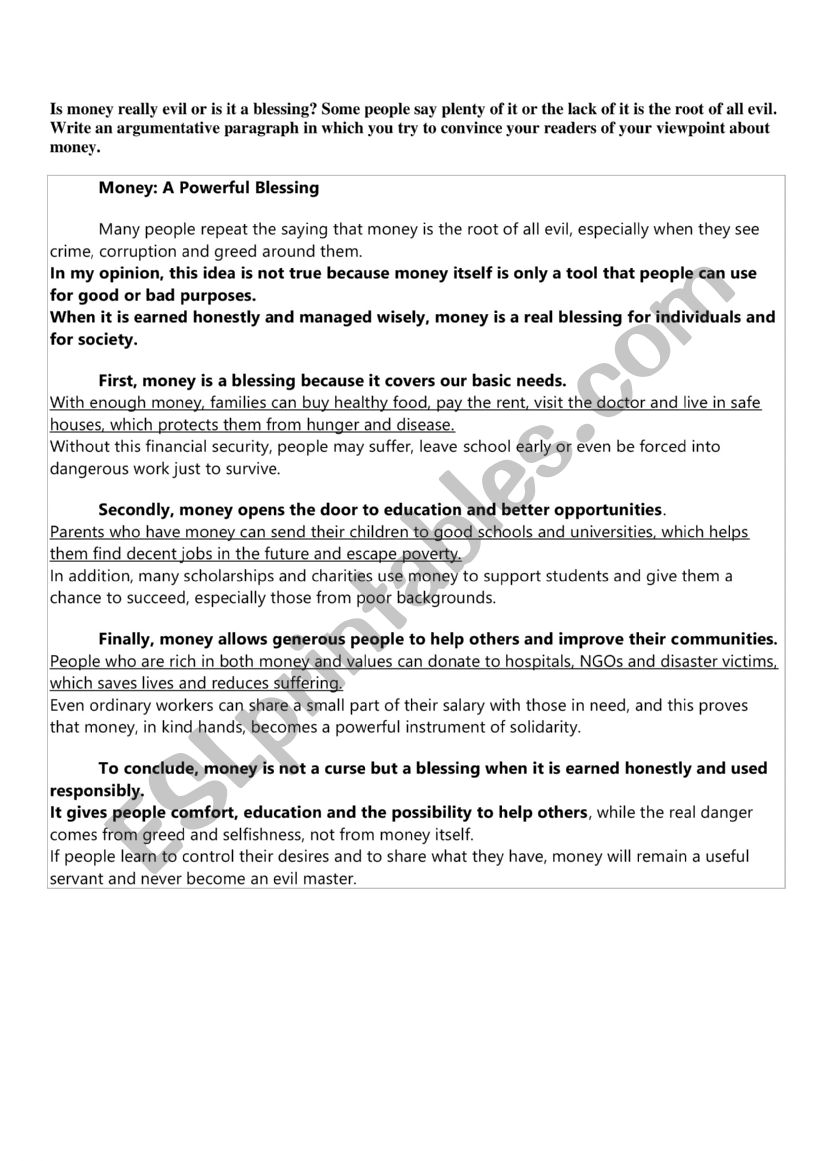 how to write an argumentative article