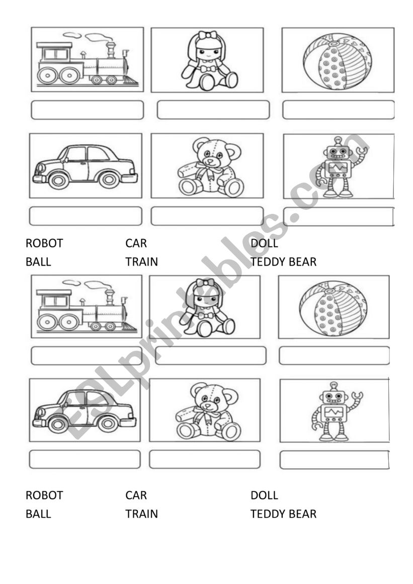 Toys - matching  worksheet