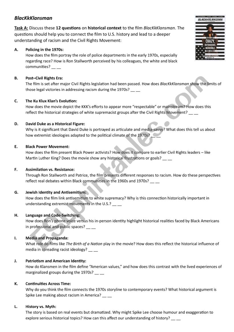Blackkklansman_movie worksheet_ students