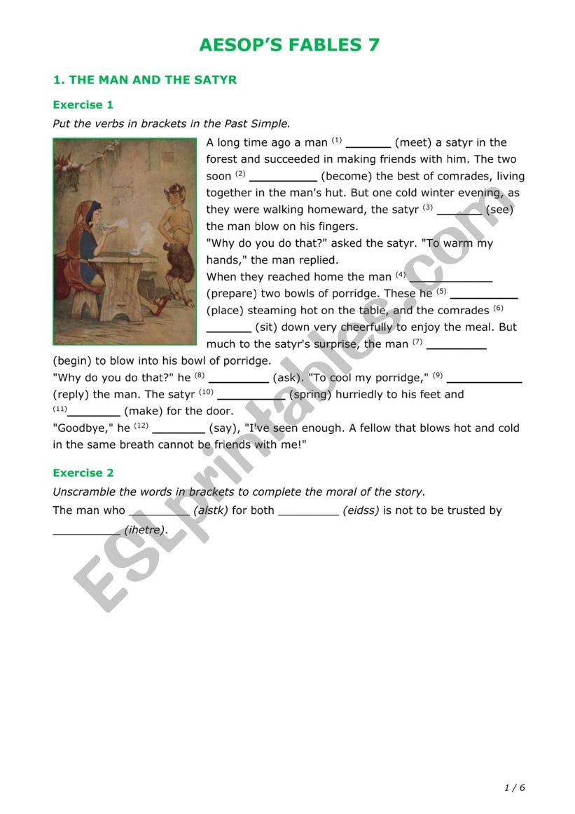 Aesop 7 worksheet