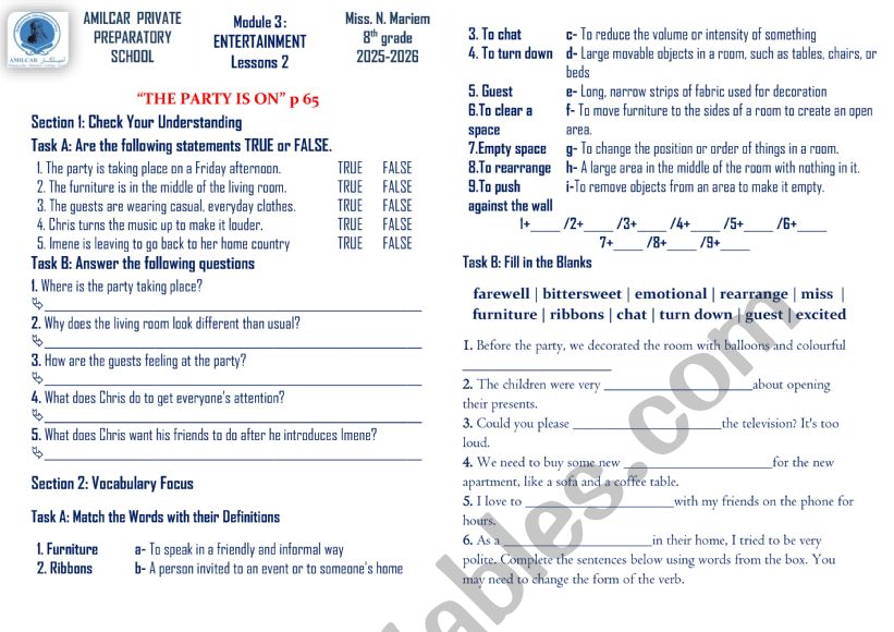 M3 Lessons 2 and 3 worksheet