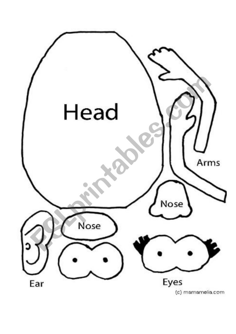 Mr Potatoe craft  worksheet