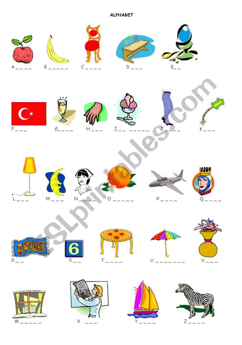 alphabet worksheet