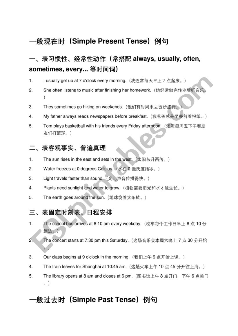 verb tense practice worksheet