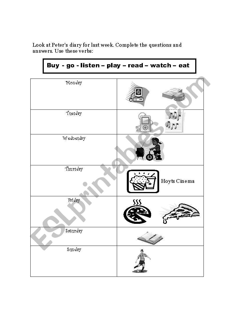 Simple Past worksheet